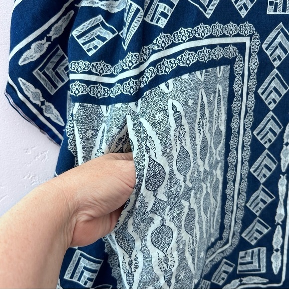 BILLY REID Mens Tribal Print Oversized Poncho Shirt S Resort Wear - Picture 6 of 13